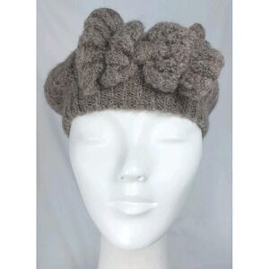 Complit By Marisa Kid Mohair Wool Winter Hat Brown Made‎ In Italy 16"